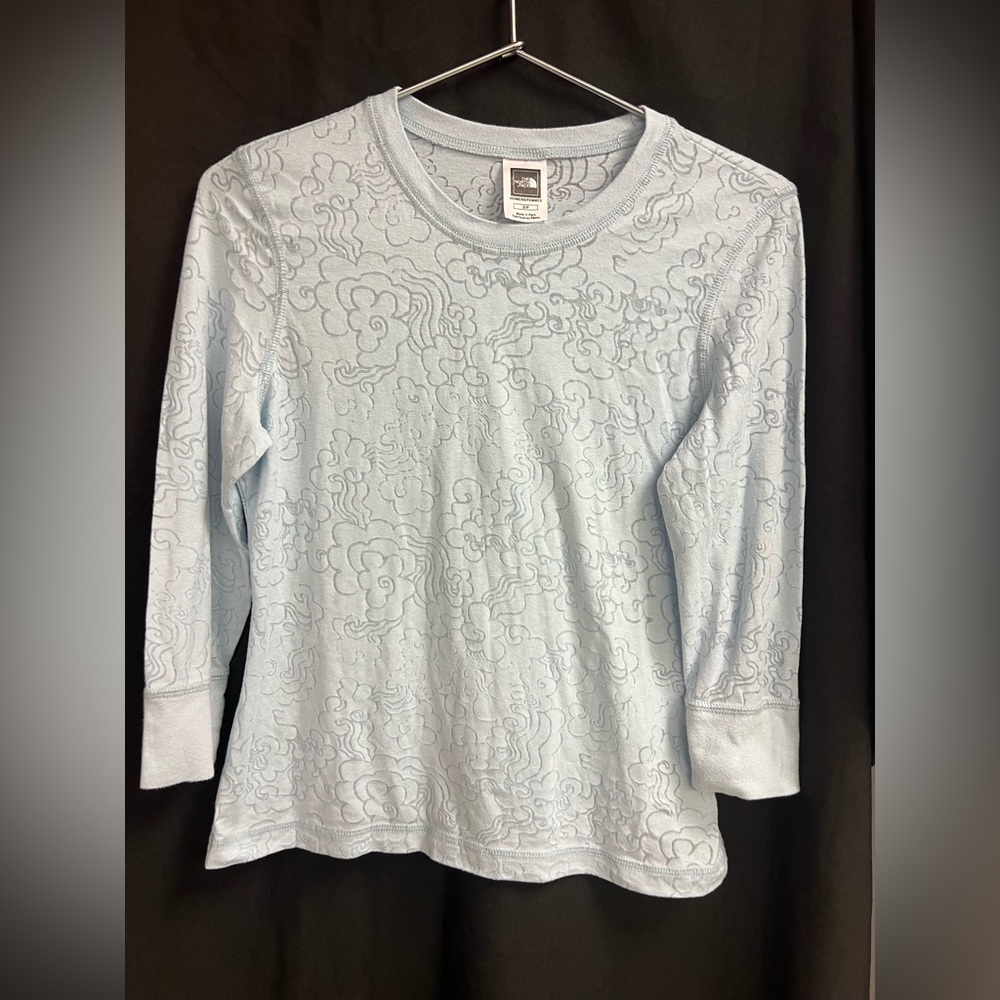 The North Face- Small, Womens Pattern burnout , Light blue shirt- Pre-Owned
